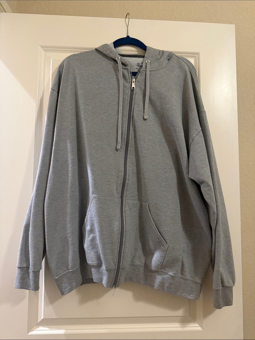 Fruit of the Loom Light Gray Full-Zip Hoodie